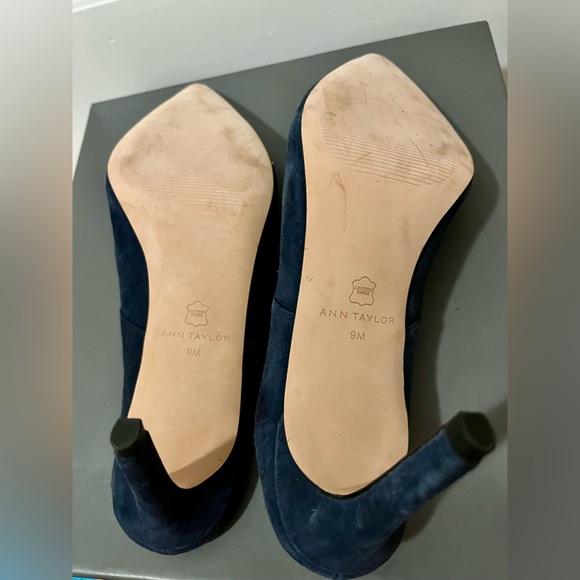 Ann Taylor Blue Suede Backless Shoes, Size 9M - Picture 6 of 6